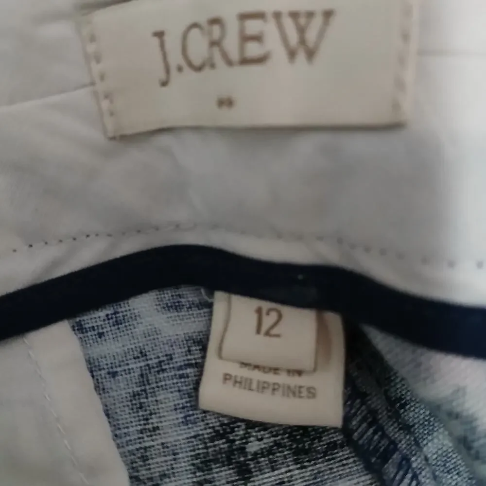J.Crew Women’s Linen Cotton Shorts Blue White Tie‎ Dye Print Size 12